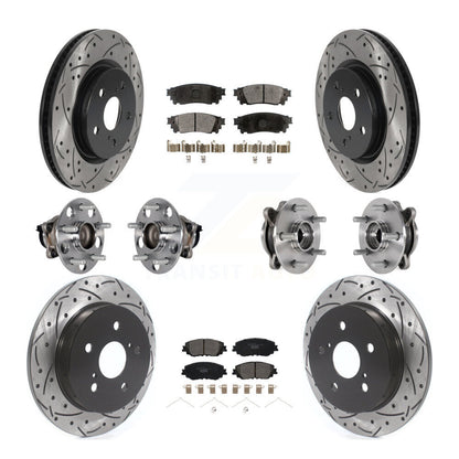 Hub Bearing Coated Disc Brake Rotor & Pad Front Rear Kit (10Pc) For Toyota Camry