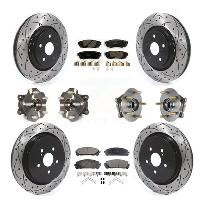 Hub Bearing Coated Brake Rotor Pads Front Rear Kit (10Pc) For Lexus RX350 RX450h