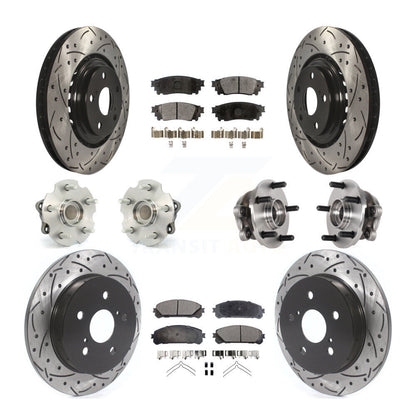 Hub Bearing Coated Brake Rotor Pads Front Rear Kit (10Pc) For Lexus NX300 NX200t