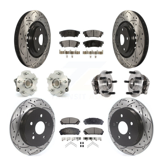Hub Bearing Coated Brake Rotor Pads Front Rear Kit (10Pc) For Lexus NX300 NX200t
