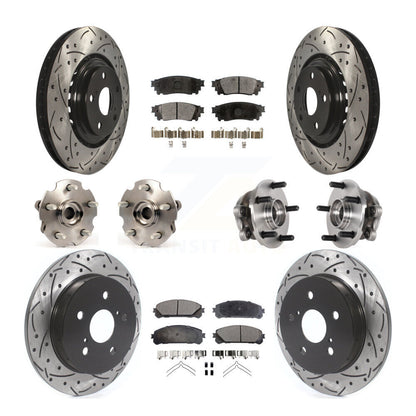 Hub Bearing Coated Brake Rotor Pads Front Rear Kit (10Pc) For Lexus NX300 NX200t