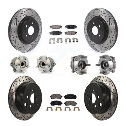 Hub Bearing Coated Brake Rotor & Pads Front Rear Kit (10Pc) For Subaru Crosstrek