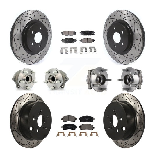 Hub Bearing Coated Brake Rotor & Pads Front Rear Kit (10Pc) For Subaru Crosstrek