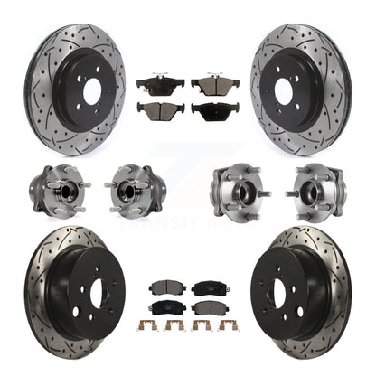 Hub Bearing Coated Brake Rotor & Pads Front Rear Kit (10Pc) For Subaru Crosstrek
