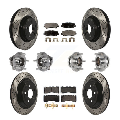 Hub Bearing Coated Disc Brake Rotor & Pad Front Rear Kit (10Pc) For Ford Mustang