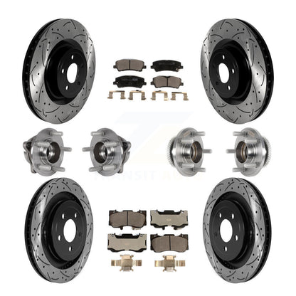 Hub Bearing Coated Disc Brake Rotor & Pad Front Rear Kit (10Pc) For Ford Mustang