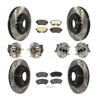 Hub Bearings Coated Disc Brake Rotors And Pads Front Rear Kit (10Pc) For Mazda 6