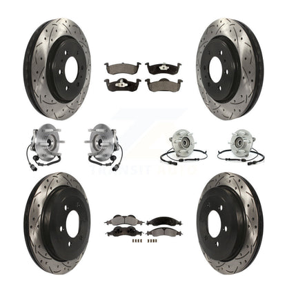 Hub Bearing Coated Brake Rotor And Pad Front Rear Kit (10Pc) For Ford Expedition