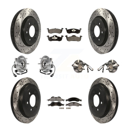 Hub Bearing Coated Brake Rotor Pad Front Rear Kit (10Pc) For Ford Expedition RWD