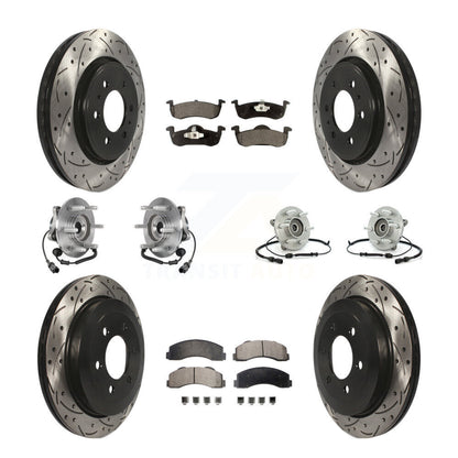 Hub Bearing Coated Brake Rotor Pad Front Rear Kit (10Pc) For Ford Expedition 4WD