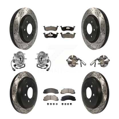 Hub Bearing Coated Brake Rotor Pad Front Rear Kit (10Pc) For Ford Expedition RWD