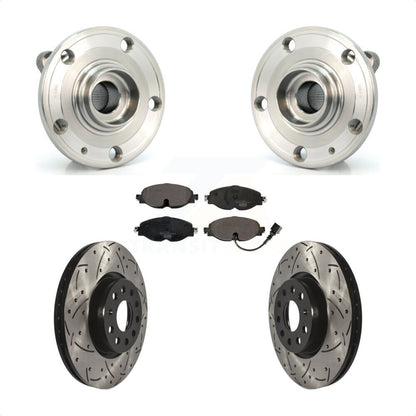 Hub Bearing Assembly Drill Slot Brake Rotor Pads Front Kit For Volkswagen Passat