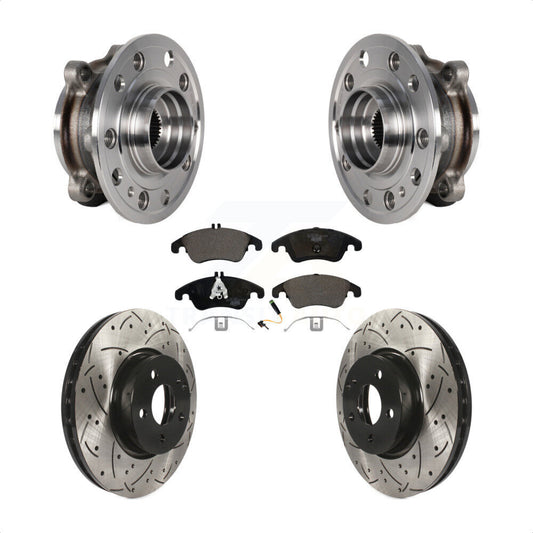 Bearing Drilled Slot Brake Rotor & Pad Front Kit For 2017 Mercedes-Benz E400 AWD