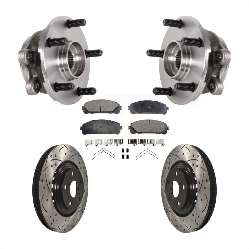 Hub Bearing Drilled Slot Brake Rotor Pad Front Kit For Lexus NX300 NX200t NX300h