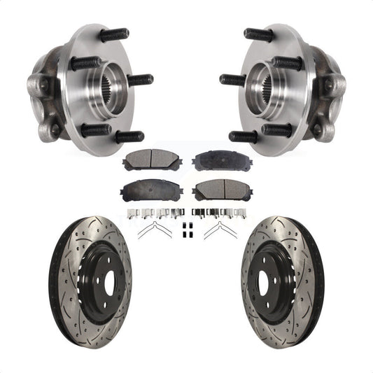 Hub Bearing Drilled Slot Brake Rotor Pad Front Kit For Lexus NX300 NX200t NX300h