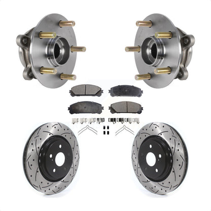 Hub Bearing Drilled Slot Brake Rotor Pad Front Kit For Lexus RX350 RX450h RX350L