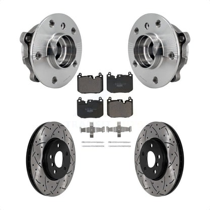Hub Bearing Drill Slot Brake Rotor Pad Front Kit For 17-20 Mini Cooper Clubman S