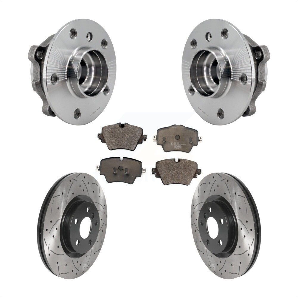 Hub Bearing Drill Slot Brake Rotor Pads Front Kit For BMW X1 Mini Cooper X2 228i