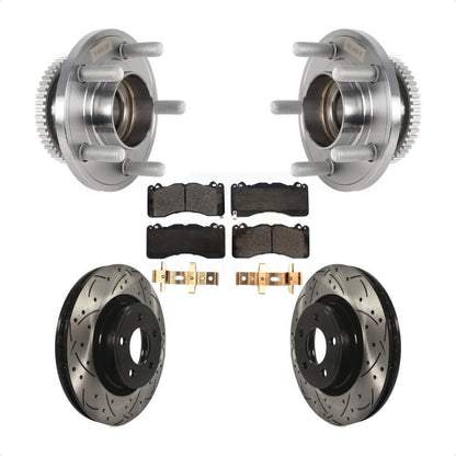 Hub Bearing Coated Drill Slot Brake Rotor Pad Front Kit For 2015 Ford Mustang V6
