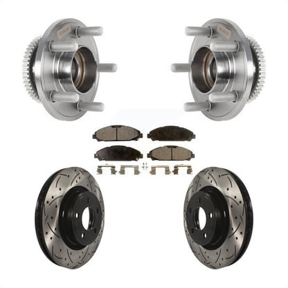 Hub Bearing Assembly Coat Drill Slot Brake Rotor Pads Front Kit For Ford Mustang