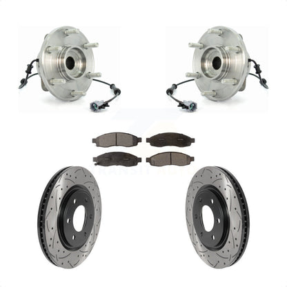 Hub Bearing Drill Slot Brake Rotor Pads Front Kit For 07 Nissan TITAN From 04