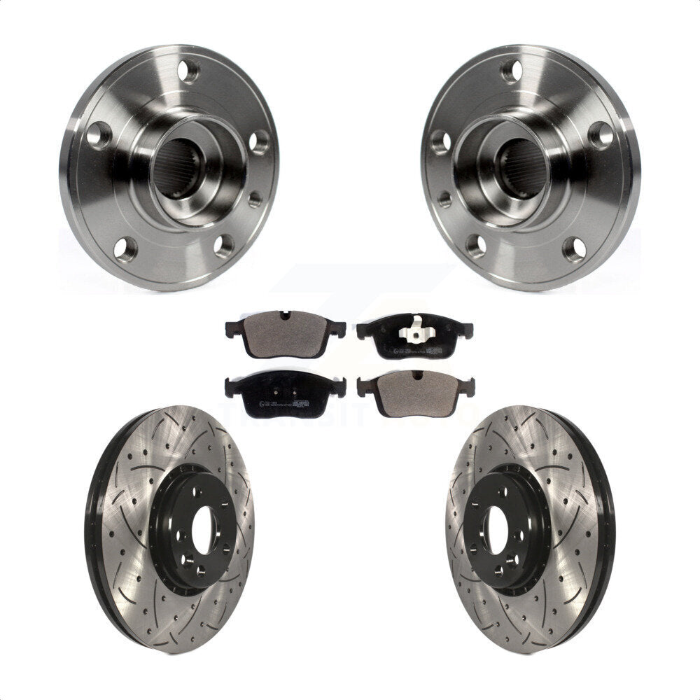 Hub Bearing Assembly Coated Drill Slot Brake Rotor Pads Front Kit For Volvo XC60