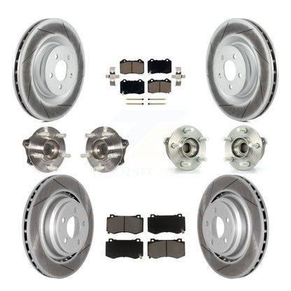 Hub Bearing Coated Brake Rotor & Pads Front Rear Kit (10Pc) For Dodge Challenger