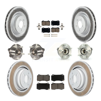 Hub Bearing Coated Brake Rotor & Pads Front Rear Kit (10Pc) For Dodge Challenger