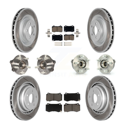 Hub Bearing Coated Brake Rotor & Pads Front Rear Kit (10Pc) For Dodge Challenger