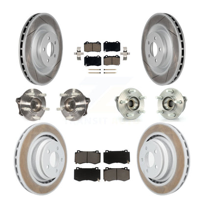 Hub Bearing Coated Brake Rotor & Pads Front Rear Kit (10Pc) For Dodge Challenger