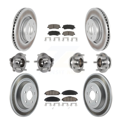 Hub Bearing Coated Disc Brake Rotor & Pad Front Rear Kit (10Pc) For Ford Mustang