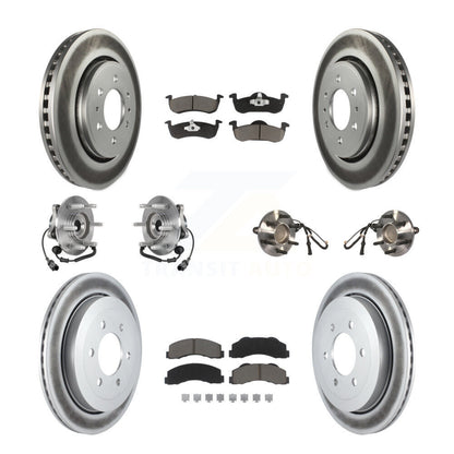 Hub Bearing Coated Brake Rotor Pad Front Rear Kit (10Pc) For Ford Expedition RWD