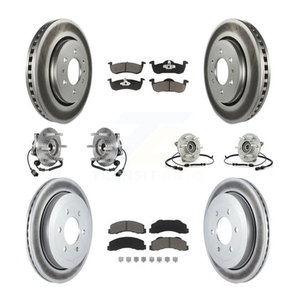 Hub Bearing Coated Brake Rotor Pad Front Rear Kit (10Pc) For Ford Expedition 4WD