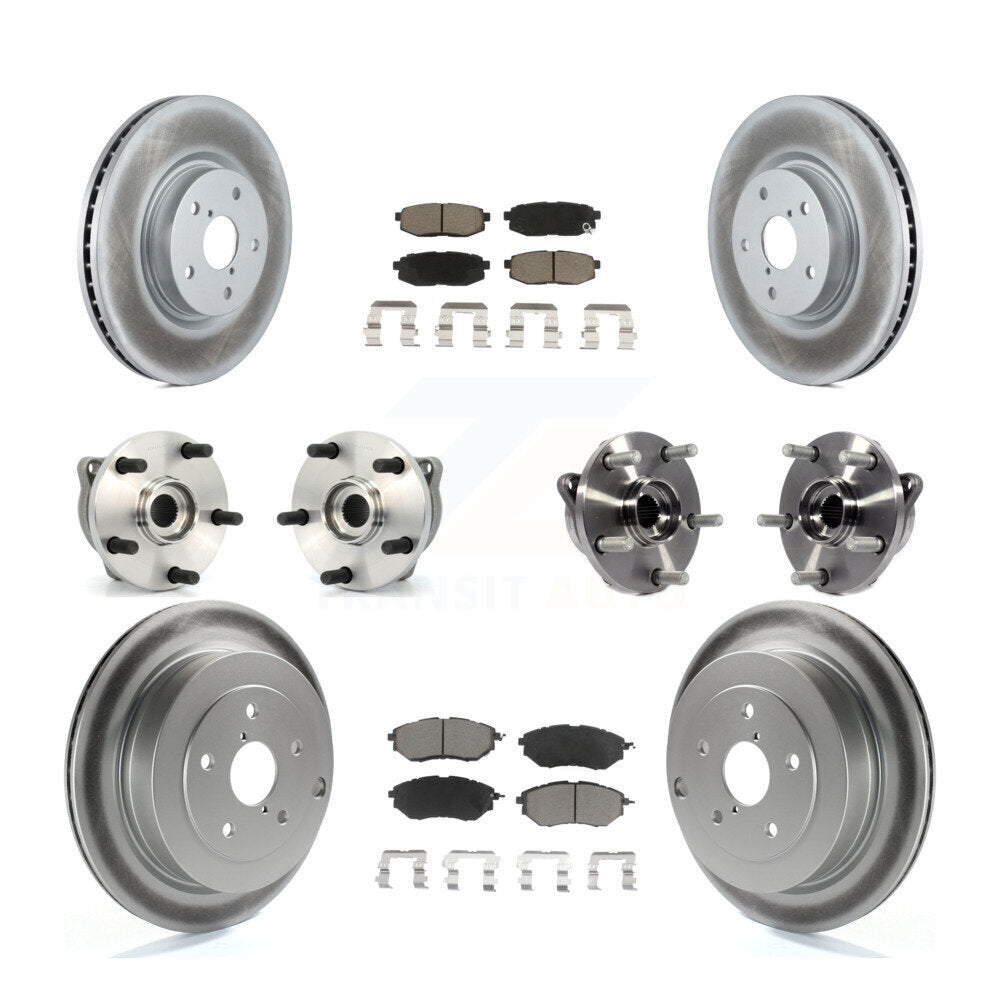 Hub Bearing Coated Brake Rotor & Pad Front Rear Kit (10Pc) For Subaru B9 Tribeca