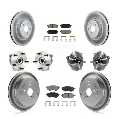 Hub Bearing Coated Brake Rotor & Pad Front Rear Kit (10Pc) For Subaru B9 Tribeca