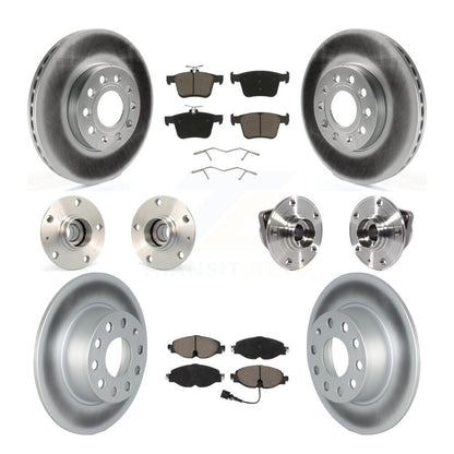 Hub Bearing Coat Brake Rotor Pad Front Rear Kit (10Pc) For Volkswagen Jetta 1.4L