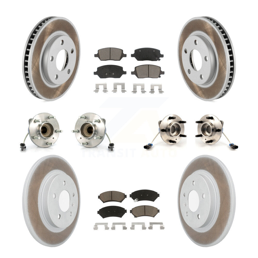 Hub Bearing Coated Brake Rotor And Pad Front Rear Kit (10Pc) For Pontiac Montana