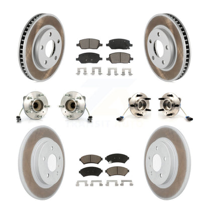 Hub Bearing Coated Brake Rotor And Pad Front Rear Kit (10Pc) For Pontiac Montana