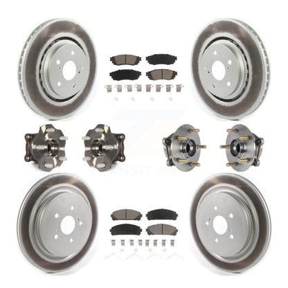 Hub Bearing Coated Brake Rotor Pads Front Rear Kit (10Pc) For Lexus RX350 RX450h