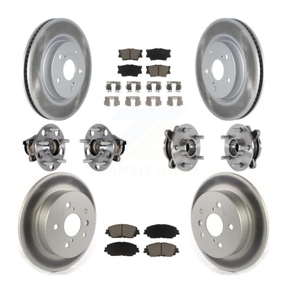 Hub Bearing Coated Disc Brake Rotor & Pad Front Rear Kit (10Pc) For Toyota Camry
