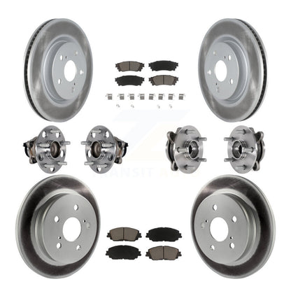 Hub Bearing Coated Disc Brake Rotor & Pad Front Rear Kit (10Pc) For Toyota Camry