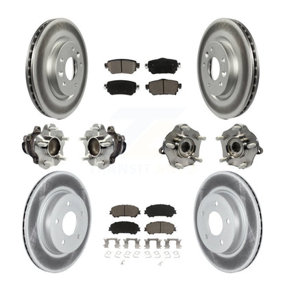 Hub Bearing Coated Brake Rotor Pads Front Rear Kit (10Pc) For Nissan Rogue Sport
