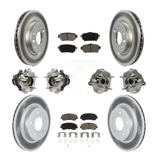 Hub Bearing Coated Brake Rotor Pads Front Rear Kit (10Pc) For Nissan Rogue Sport