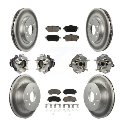 Hub Bearing Coated Brake Rotor Pads Front Rear Kit (10Pc) For Nissan Rogue Sport