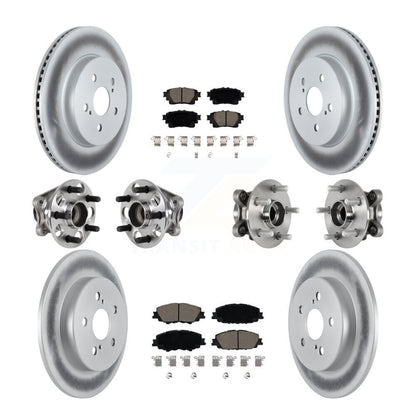 Hub Bearing Coated Disc Brake Rotor Pad Front Rear Kit (10Pc) For Toyota Corolla