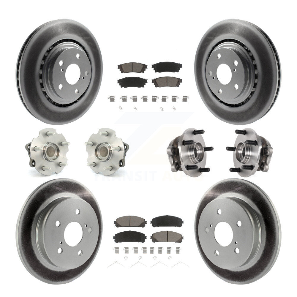 Hub Bearing Coated Brake Rotor Pads Front Rear Kit (10Pc) For Lexus NX300 NX200t