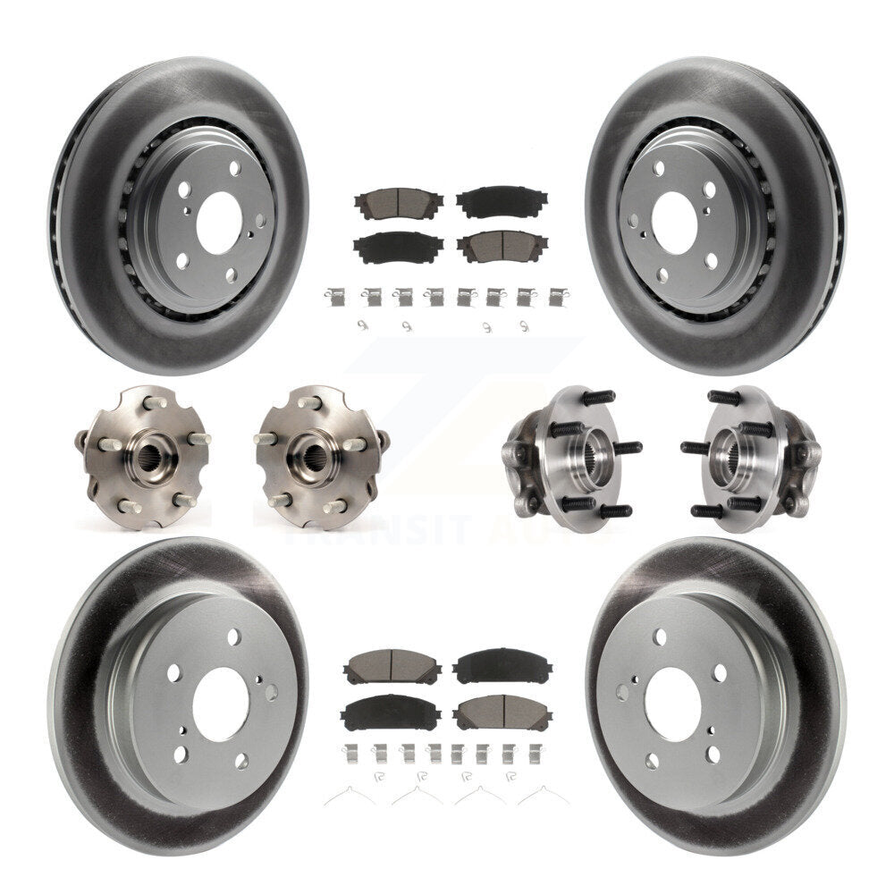 Hub Bearing Coated Brake Rotor Pads Front Rear Kit (10Pc) For Lexus NX300 NX200t