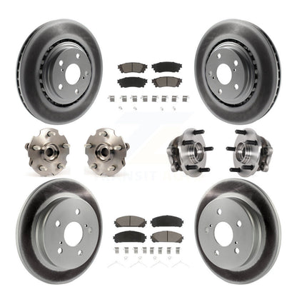 Hub Bearing Coated Brake Rotor Pads Front Rear Kit (10Pc) For Lexus NX300 NX200t