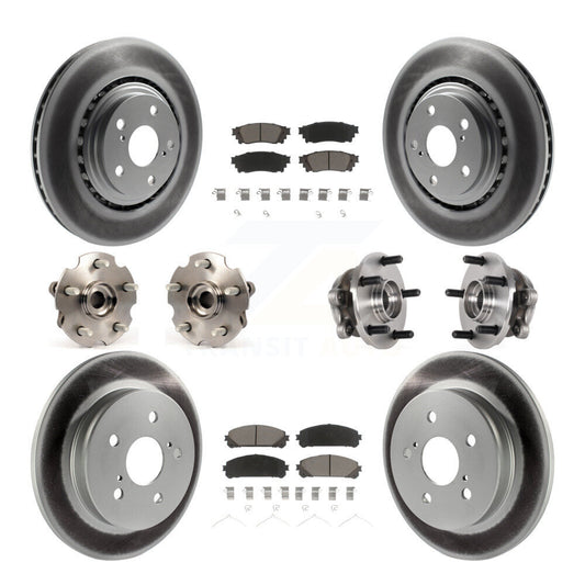 Hub Bearing Coated Brake Rotor Pads Front Rear Kit (10Pc) For Lexus NX300 NX200t