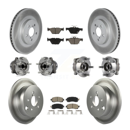 Hub Bearing Coated Brake Rotor & Pads Front Rear Kit (10Pc) For Subaru Crosstrek